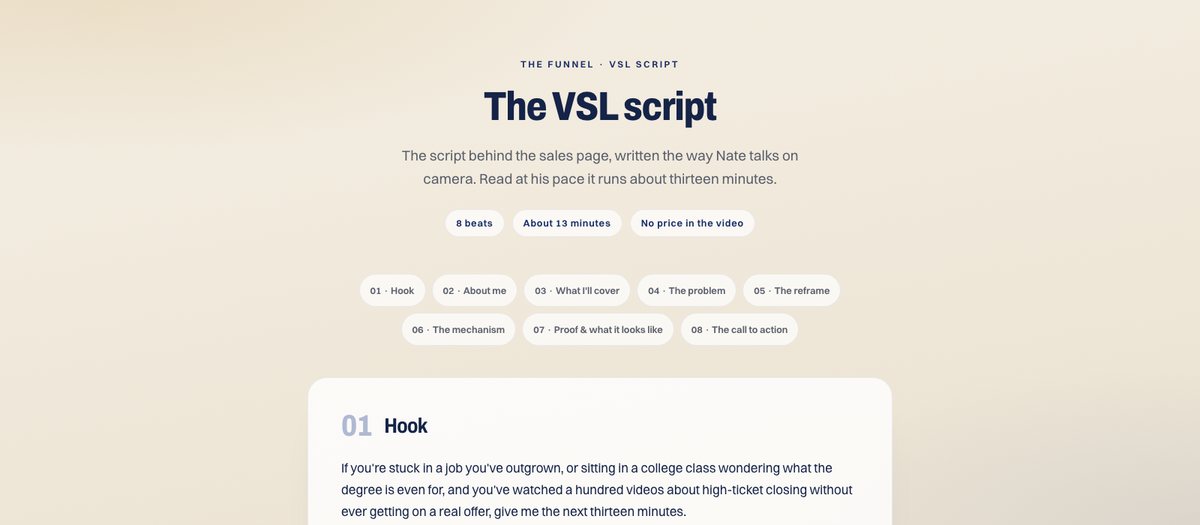 The VSL script preview